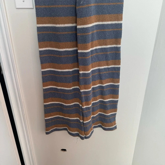 Pull and bear Striped Knit Wide-Leg Pants nautical beachy boho S - Picture 3 of 5